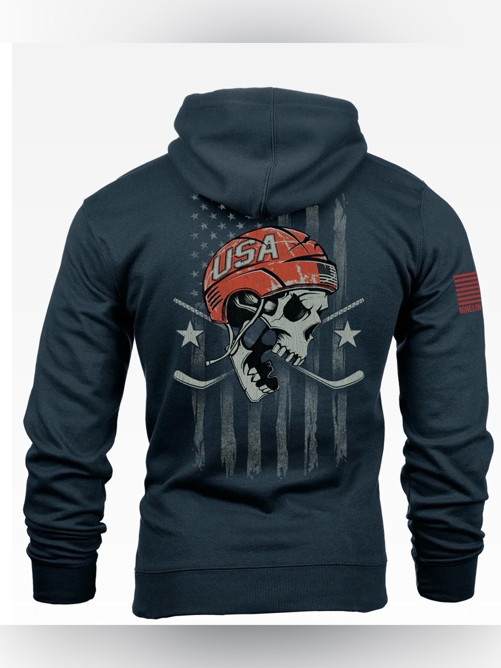 Nine Line Apparel USA Hockey Hoodie Black Large NWT